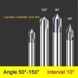 Chamfer End Mill 60  90 120 Degrees 1-12mm 3 Flute Chamfer Cutter Chamfer Router Bit Carbide End Mill CNC Machine Milling Cutter