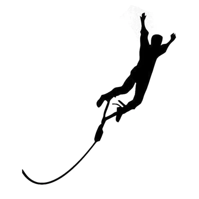 

12.4CM*13.8CM Interesting Extreme Bungee Sports Silhouette Vinyl Car Sticker