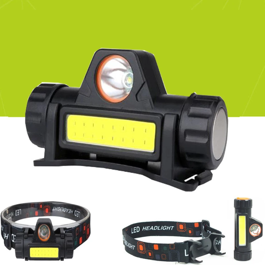 Torcia frontale a LED (batterie incluse), con magnete, attrezzatura per lampada frontale adatta per corsa, campeggio, escursionismo, arrampicata