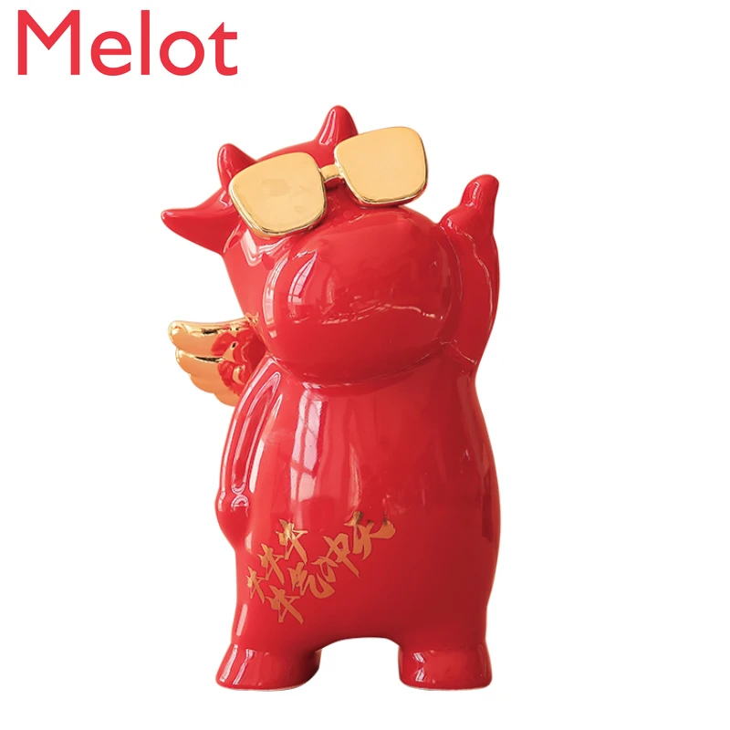 Arrogant Piggy Bank Decorations Mascot Zodiac New Year Gift Year of Ox Home Decorations