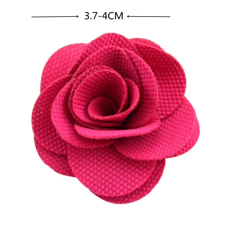 Broches de casamento para noivo, arte de pano, broche de flor rosa de seda feito à mão, lapela, corrente borla dourada, acessórios masculinos