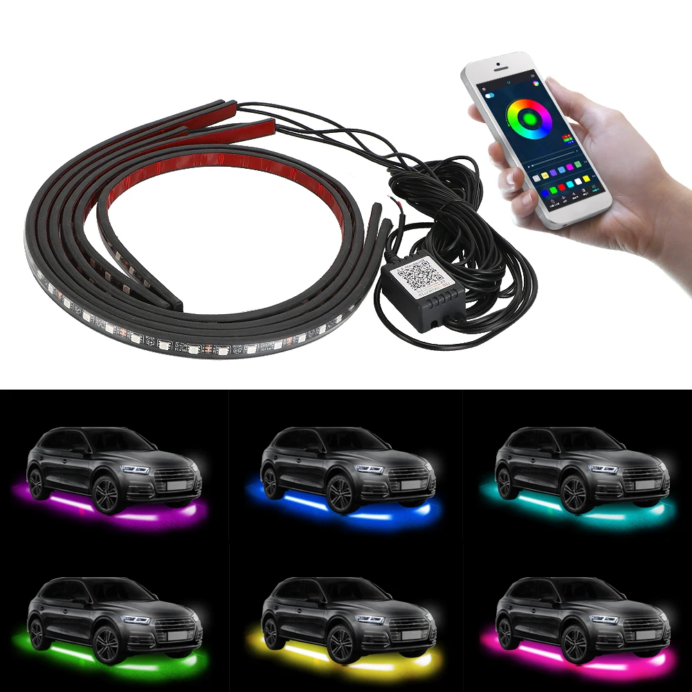 Waterproof APP Control Car Chassis Neon Atmosphere Light Car UnderglowLED Light