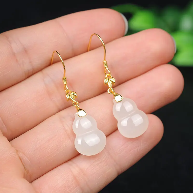 

KISS&FLOWER ER138 Fine Jewelry Wholesale Fashion Woman Girl Bride Birthday Wedding Gift Vintage Calabash 24KT Gold Drop Earrings