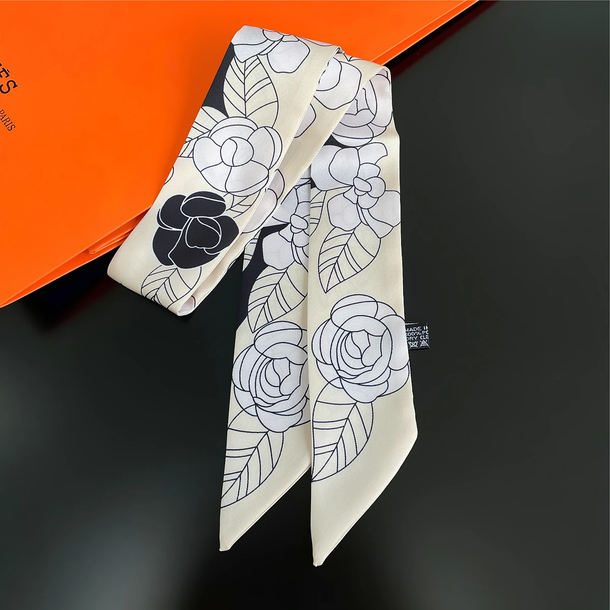 Fashion Brand Silk Scarf Design Women Scarf For Ladies Hair Accessories Foulard Hair & Bag Scarves Rose Print Headbands fular