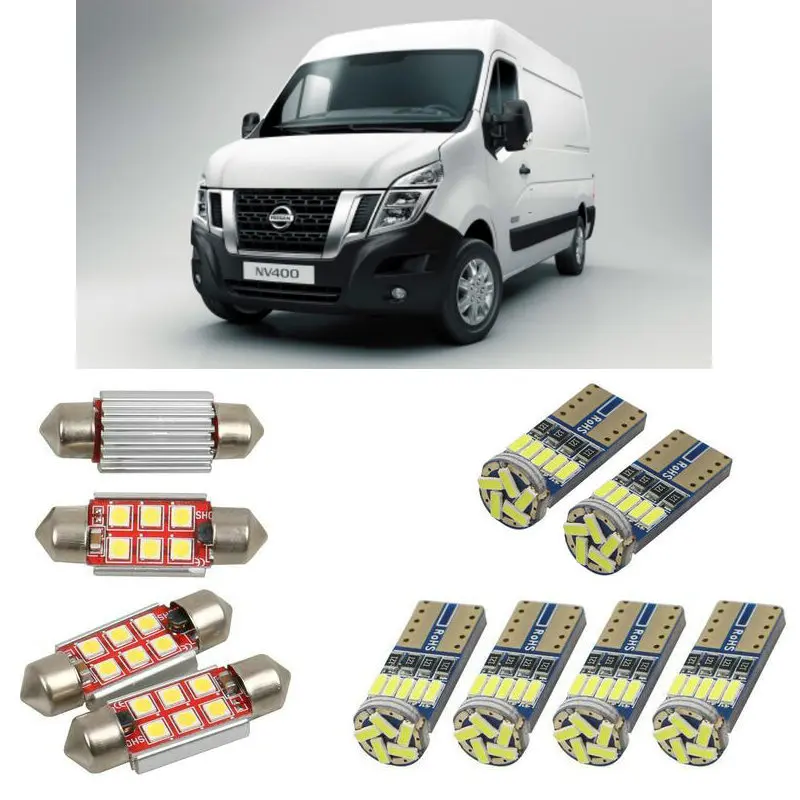 

superbright Interior led Car lights For Nissan nv400 box bus x62 x62b bulbs for cars dome map light 4pc