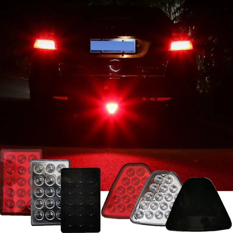 12V Car Rear Diffuser Spoiler LED Brake Lights Bumper Cover Pilot Lamp Tail Light For VW GOLF Universal Car Red White Black