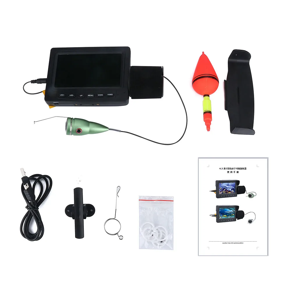 MAOTEWANG Video Fish Finder 4.3 Inch IPS LCD Monitor 6PCS LED Night Vision Fishing Camera Kit For Winter Underwater Ice Fishing