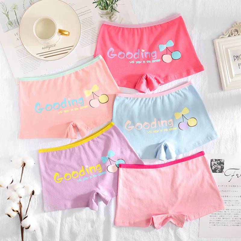 Hot Sale Panties young girls Underwear New teenagers cherry short Boxers  panties Safety of pants 6pc/lot S-4X students