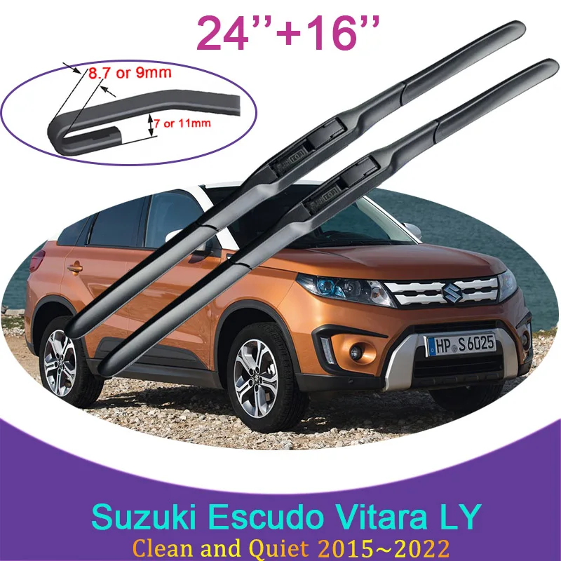 

for Suzuki Escudo Vitara LY 2015~2022 Frameless Rubber Wiper Snow Scraping Front Windshield Brushes Car Accessories Stickers