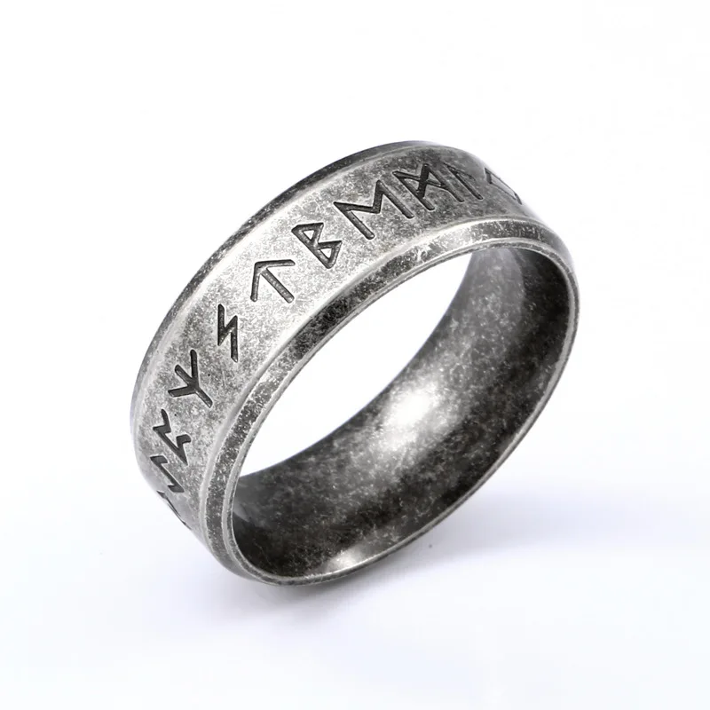 Kerteslav Rune Ancient Ring for Men\'s Fashion Trend Retro Punk Accessories Jewelry Gift