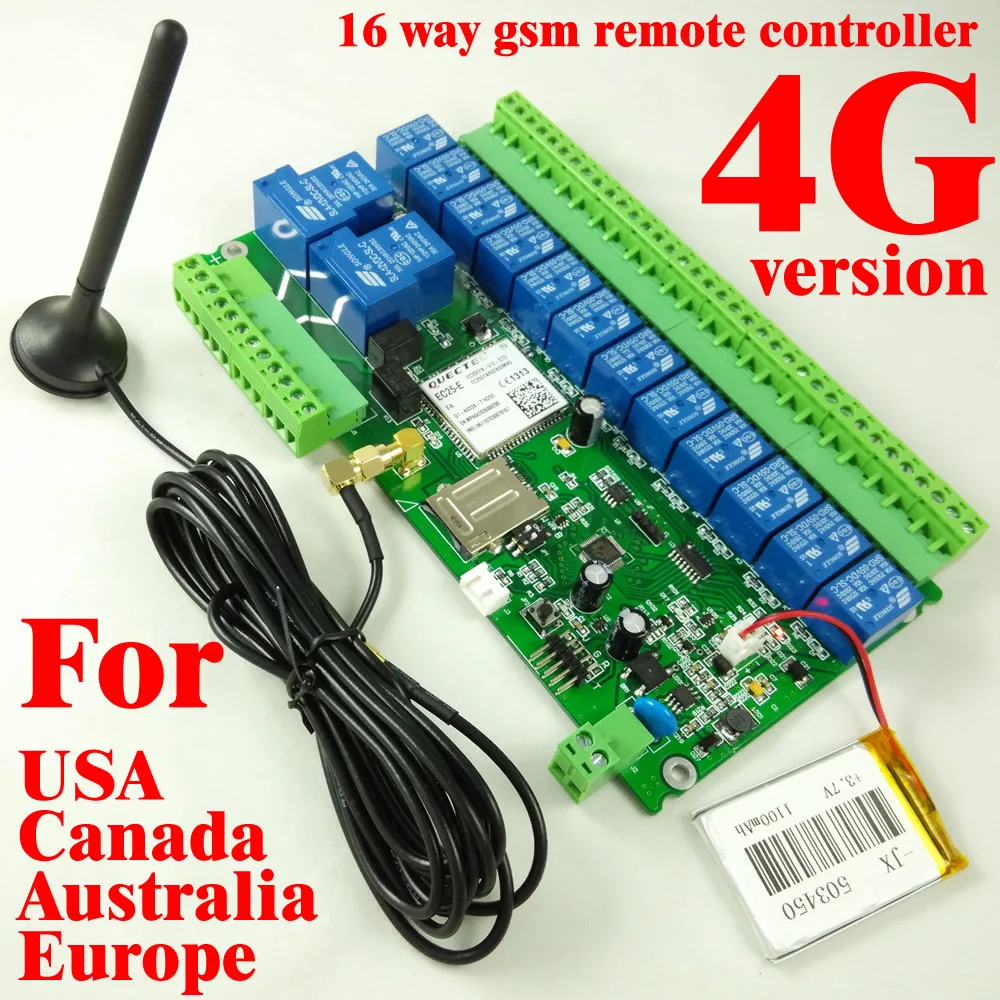 no battery 2G 4G 16ch GSM smart relay switch controller 16 Way SMS texts for switching relay with dialling-in remote control