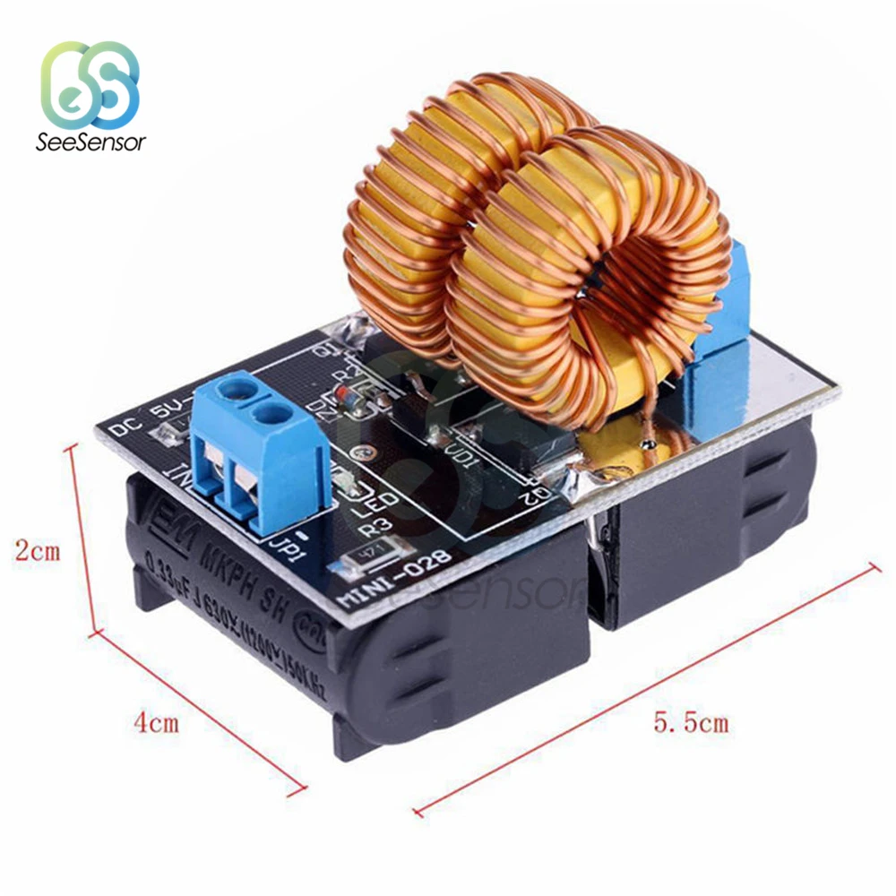 DC 5-12V 120W Mini ZVS Induction Heating Board Flyback Driver Heater DIY Cooker+ Ignition Coil