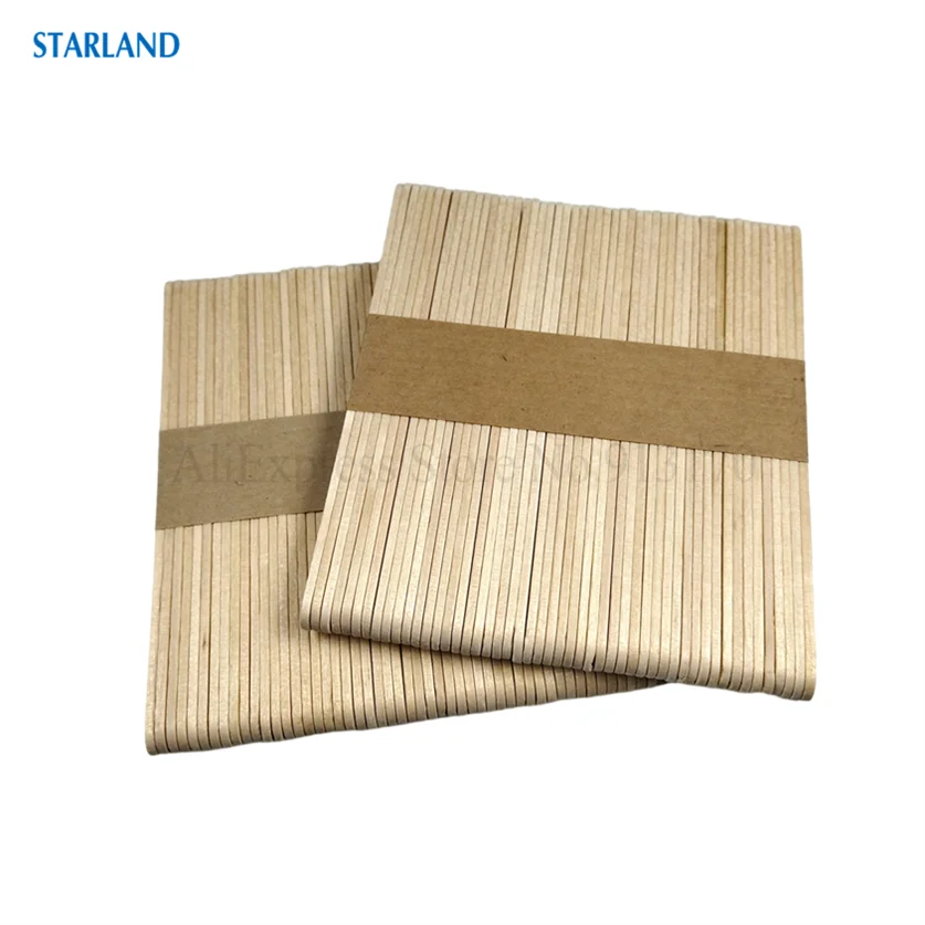 50Pcs/Lot Popsicle Stick Ice Cream Sticks Birch Wood Ice-lolly Wooden Stick Craft Stick Popsicle Accessories
