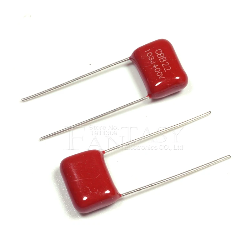 Condensador de película de polipropileno CBB, 400V103J, 0,01 UF, 10NF, 103, 400V, paso de 10MM, 10 unidades
