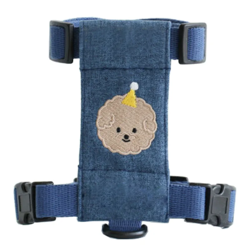 Dogs chest straps dog rope customizable avatar name embroidered dogs than bear teddy leung on the rope