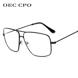 OEC CPO Unisex Oversized Transparent Glasses Frame Women Brand Designer High Quality Metal Eyeglasses Frame O142