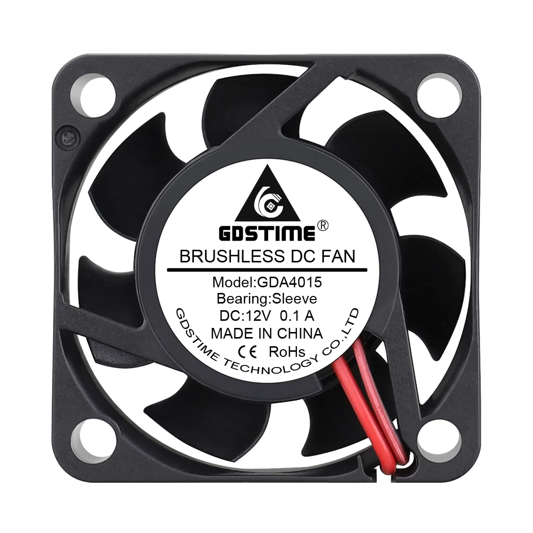 2Pcs DC 12V 40mm Cooler Fan 40x40x15mm Brushless Humidifier Cooling Fan 4015 Computer Case Radiator 2PIN 3D Printer Heatsink Fan