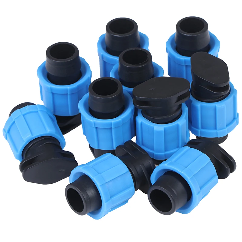 

10pcs/Lot 16mm Drip Irrigation Tape End Plug Pipe Fitting Connectors w Thread Lock for Garden Watering System Greenyhouse