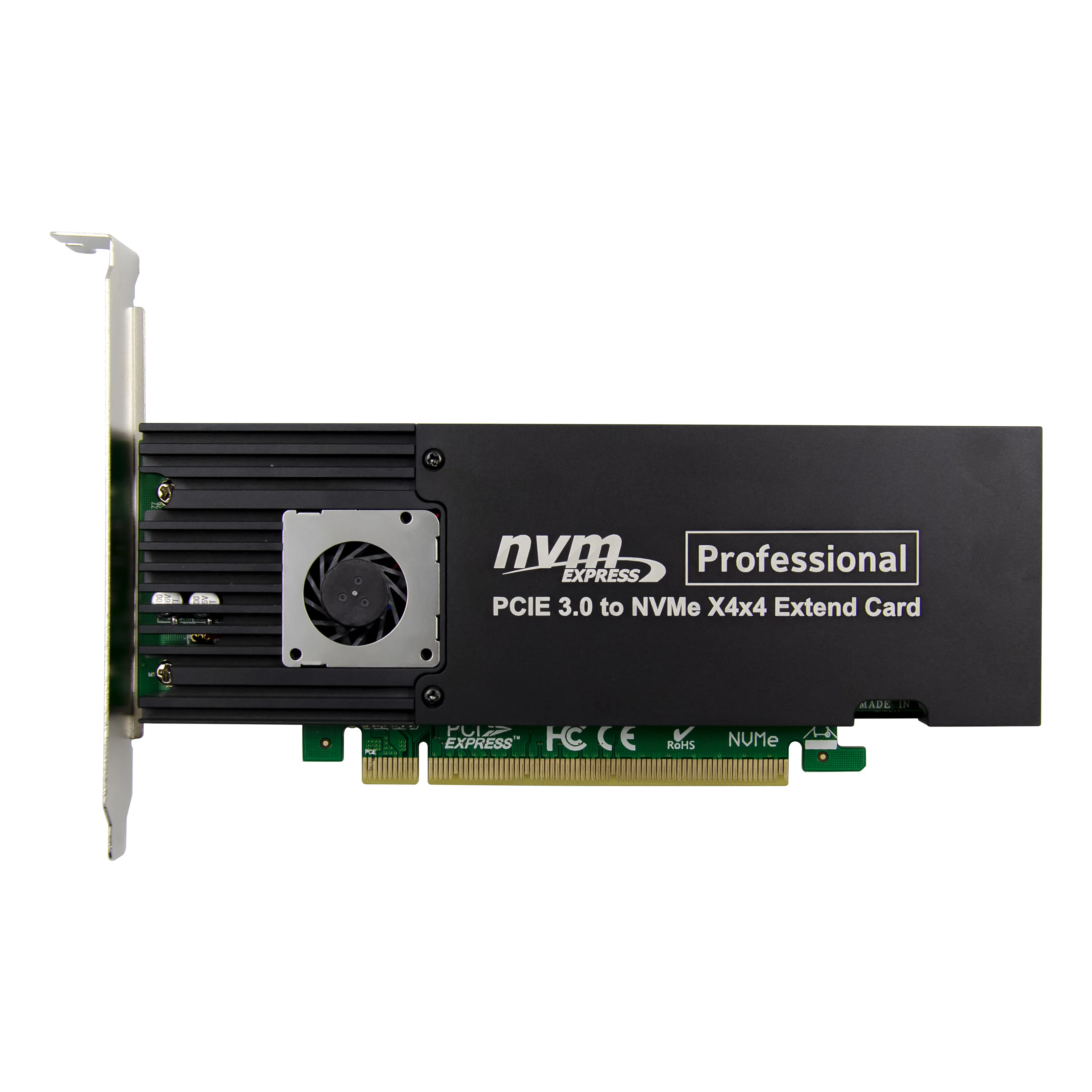 Imagem -03 - Cartão de Expansão Adaptador Ssd Nvme Quad Mkey Nvme para Conversor Pci-e Pcie X16 Asm2824 Portas