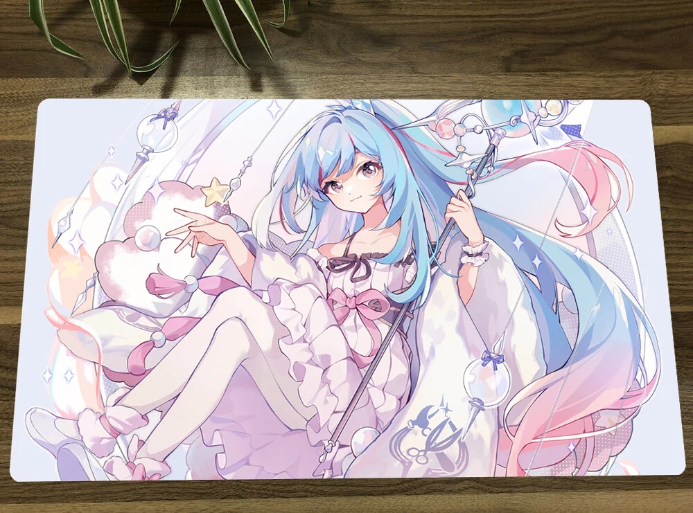 YuGiOh Witchcrafter Madame Verre TCG Mat Anime Girl Trading Card Game Mat CCG Playmat Anti-slip Mouse Pad 60x35cm Free Bag