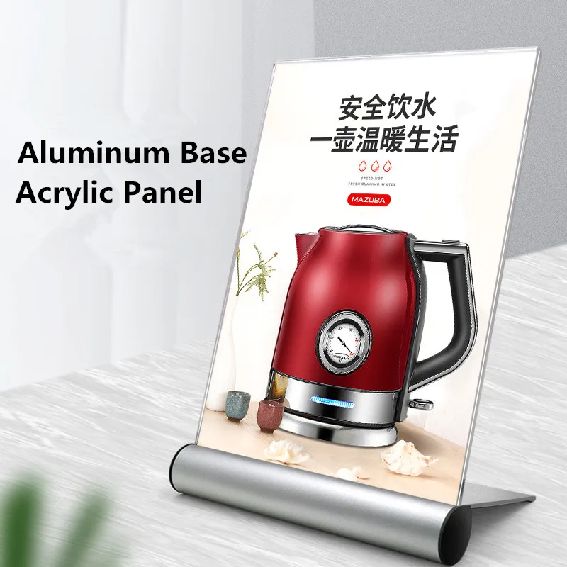 A6 100x150mm Slant Back Metal Acrylic Pop Sign Holder Display Stand Menu Paper Flyer Holder Picture Photo Price List Frame