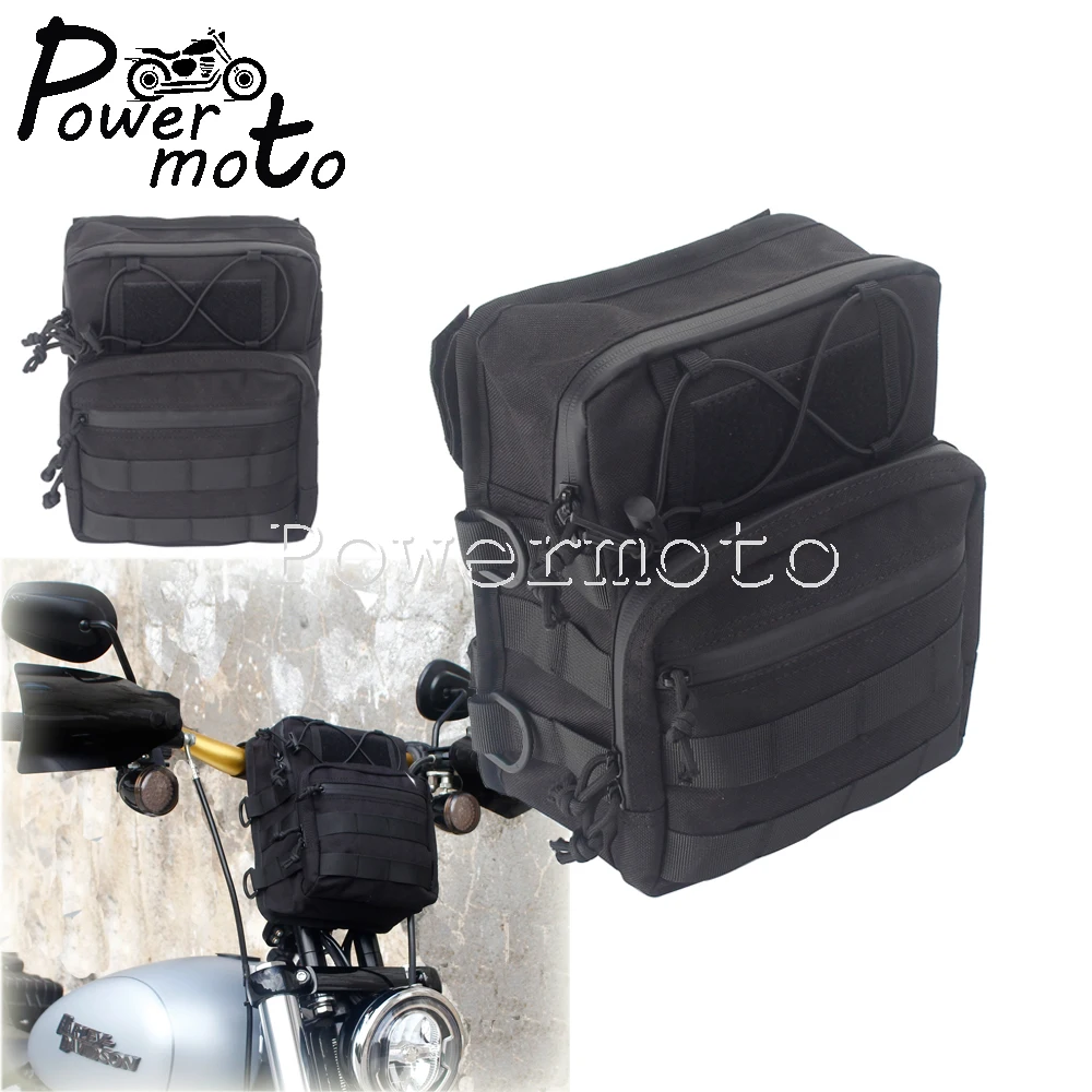 

Motorcycle Handlebar Bag Waterproof Zipper Large Capacity Travel Storage Bag For Harley Dyna Sportster Softail Cafe Racer BMW