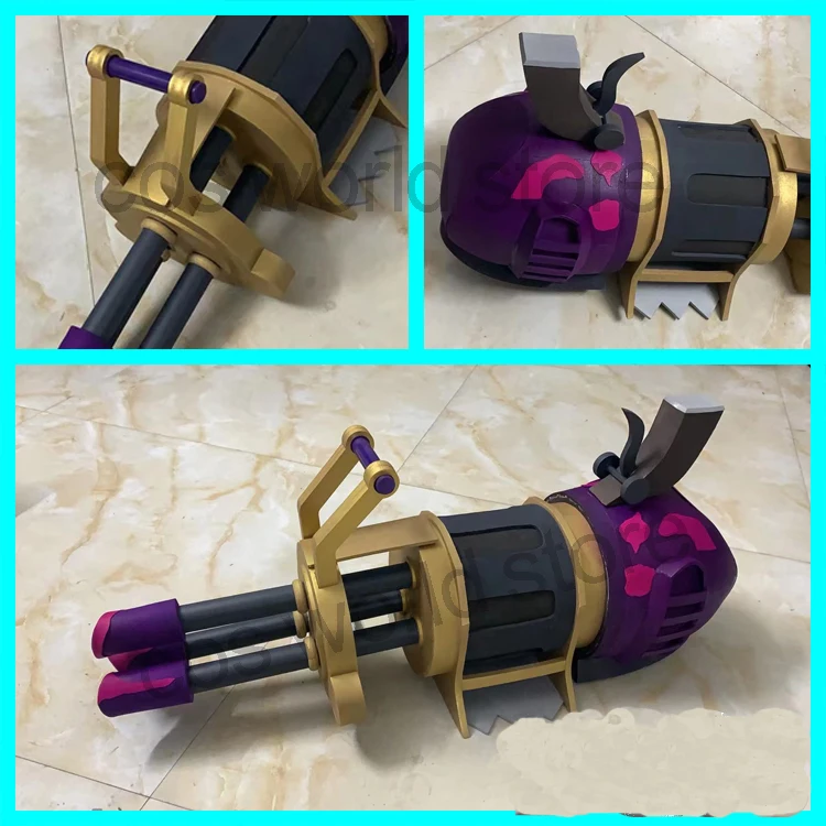 LOL Arcane Jinx Cosplay Shark Bone Rocket Props Role Play Shark Bone Halloween Cosplay Rocket Launcher Props