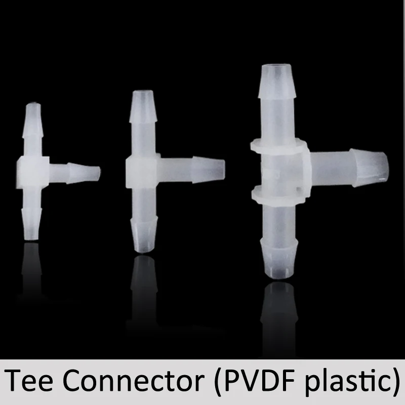 5pcs PVDF T fitting ozone resistant Tee joint corrosion resistant three way connector Aquarium medical tube connectors