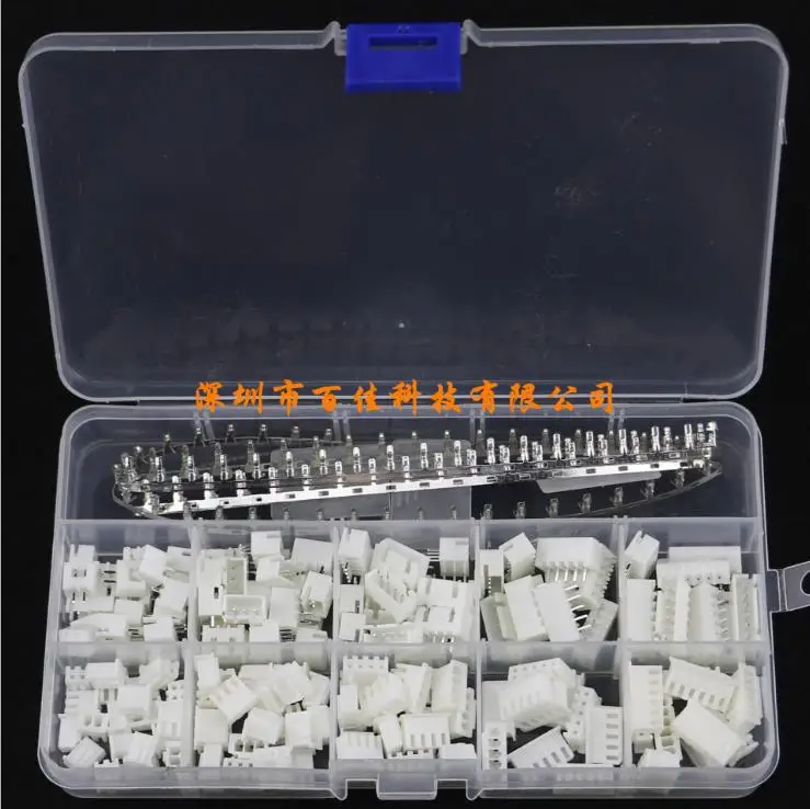 

350Pcs XH2.54 1/2/3/4/5/6P plug socket terminal connector set boxed