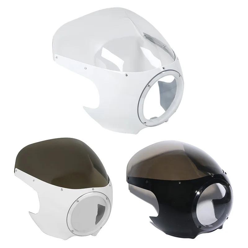 

Motorcycle 5 3/4" Cut Out Headlight Fairing Windscreen For Harley Dyna Sportster XL Cafe Racer