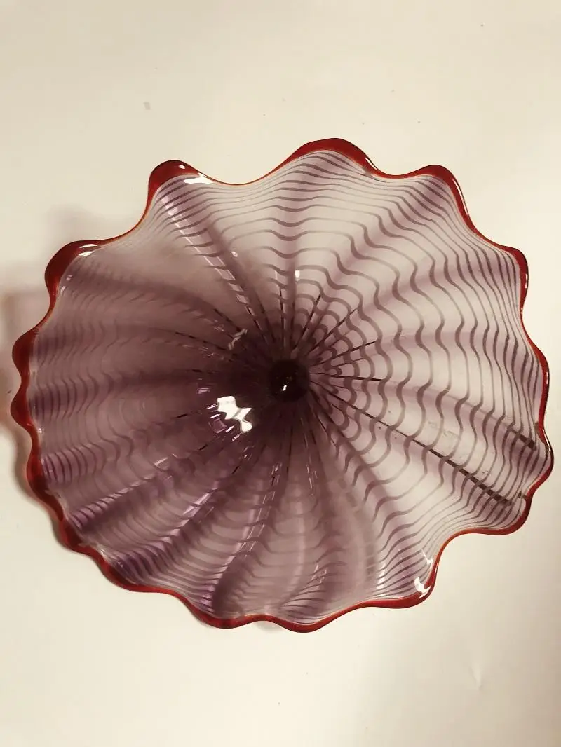 Fancy Blown Murano Glass Wall Plates Flowers Hanging Plates Wall Art