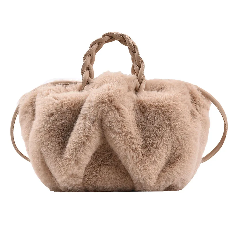 

Cold Winter Handbag 2021 Women's Brand Warm Faux Fur Hand Clutch Female Faux Fur Crossbody Shoulder Bags Trendy Luxury Hand Bag
