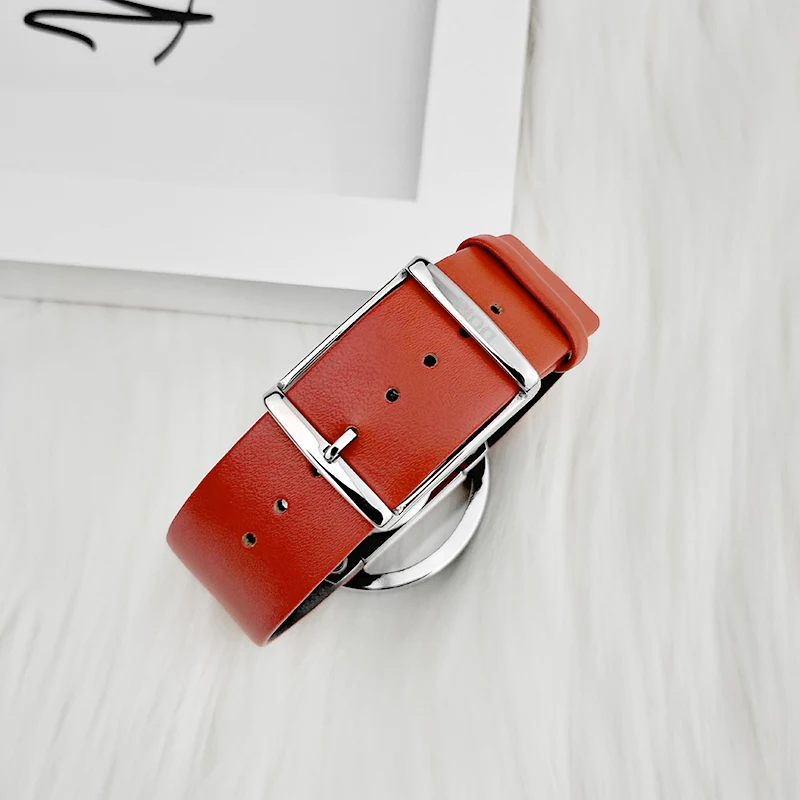 DOM Leather strap 22mm Silver Metal buckle Women\'s watch strap LP-205