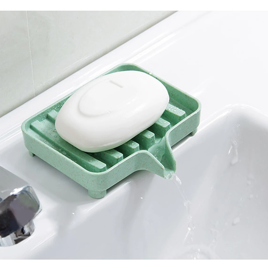 High Quality 1PC Bath Foam Storage Box PP Sponge Drain Tray Holder Wheat Bathroom Toilet Kitchen Rack Soap Holder