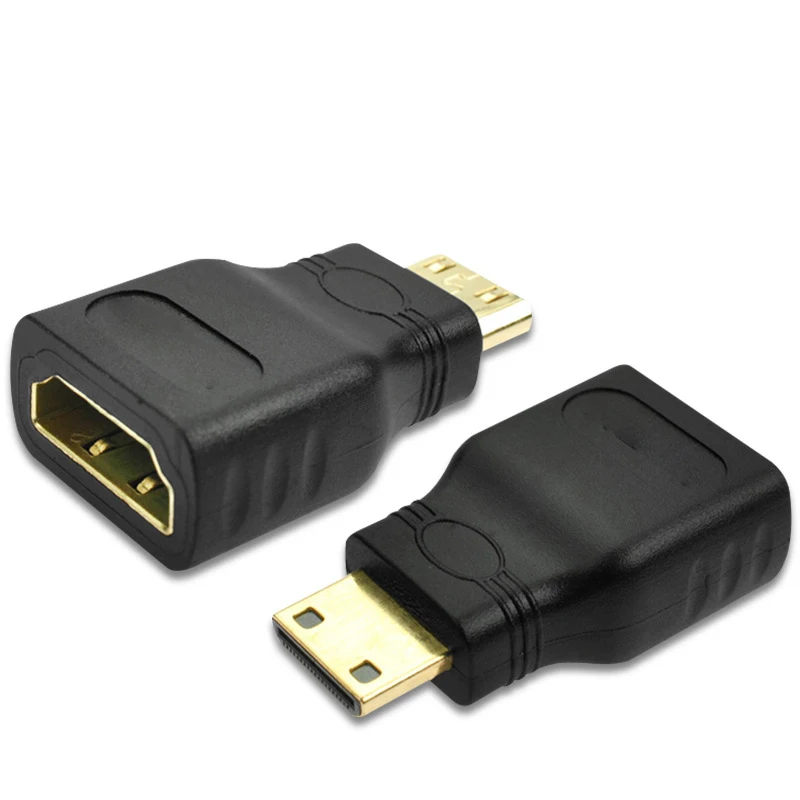 Mini HDMI-Compatible To HDMI-Compatible Adapter Gold-Plated 1.4 3D Extension Adapter 1080P Converter Audio And Video Converter