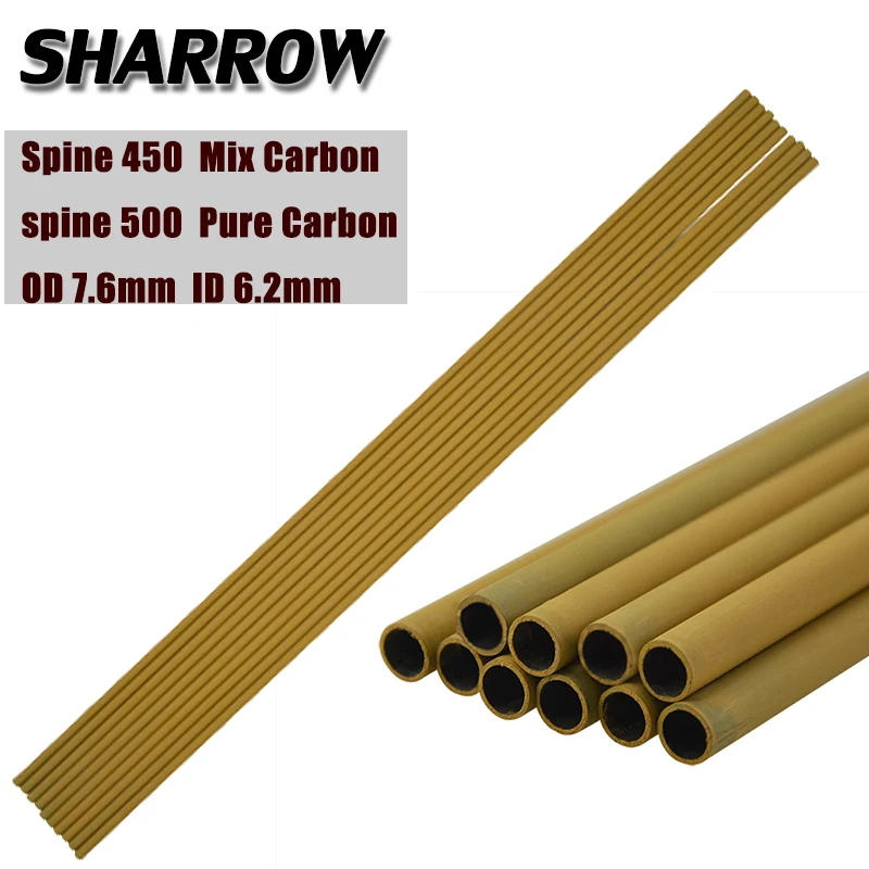 12pcs Archery Spine 450/500 Carbon Arrow Shaft OD 7.8mm For Compound Recurve Bow Hunting Shooting Bow And Arrow Accessories