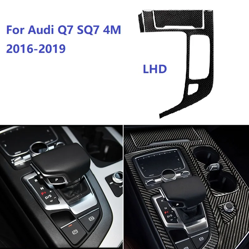 

Fit For Audi Q7 SQ7 4M 2016-2019 Carbon Fiber Interior Sticker Gear Box Shift Center Console Panel Button Trim Car styling