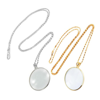 NEW Decorative Monocle Necklace With 5x Magnifier Magnifying Glass Pendant Gold Silver Plated Chain Necklace For Women Jewelry