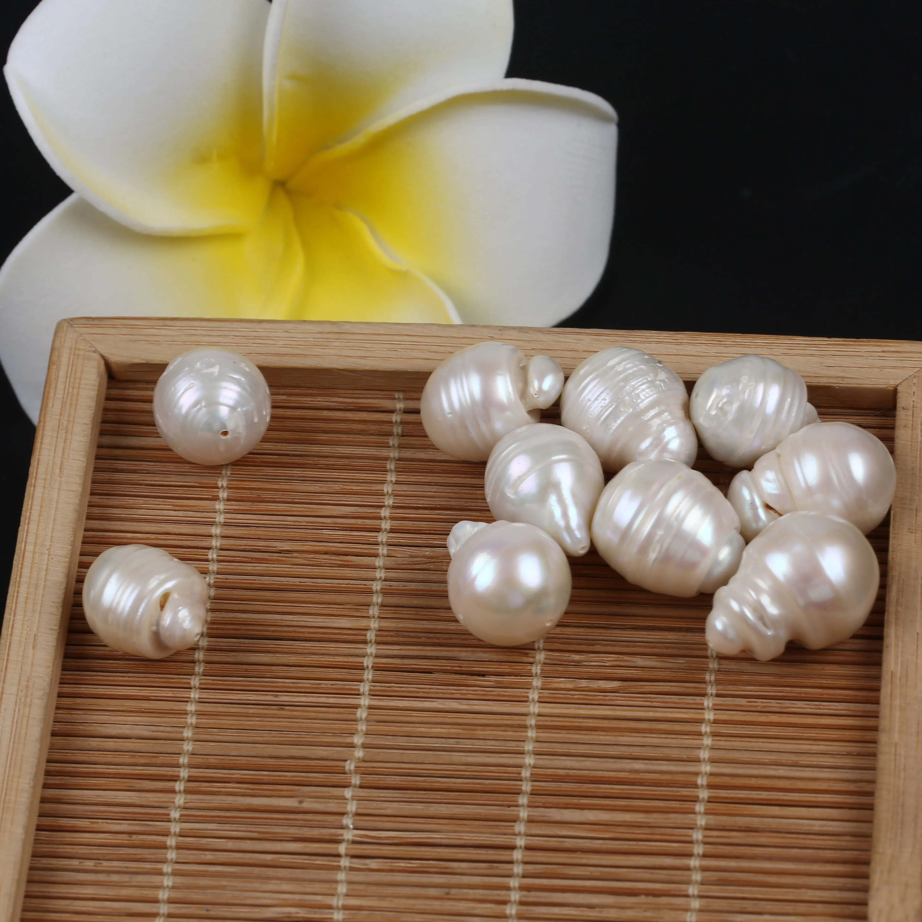 15-16mm grade C quality nucleated baroque freshwater pearls loose beads flameball pearl