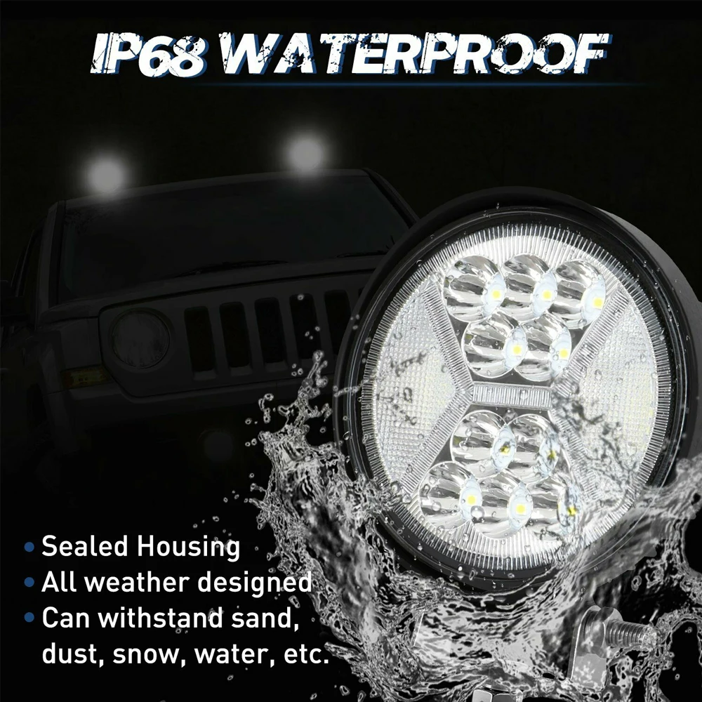 Car Light 117W 5inch led Work Light 12V 24V Spot flood Bar light for truck 4x4 atv suv Offroad Accessories Driving Headlight