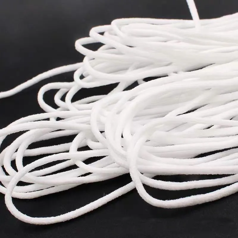 1kg/bag 3mm 2.5mm Circle rope DIY Making Face Masks Elastic Band White Rope Band String Ear Cord Round Accessories masque