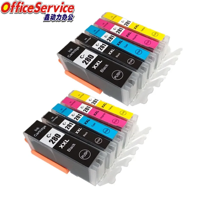 PGI-280 CLI-281 280XL ink Cartridge Compatible  For Canon TS702 TR7520 TR8520 TS6120 TS6220 TS6320 TS9520 TS9521C printer