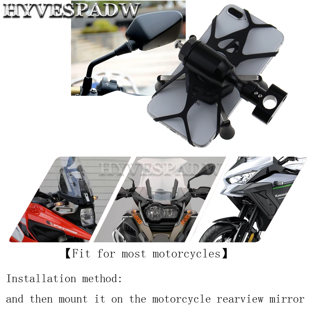 Motorcycle Motorbike Handlebar Holder Mount Stand GPS W/ USB Charger Electric Car Lazy Mobile Phone Holder