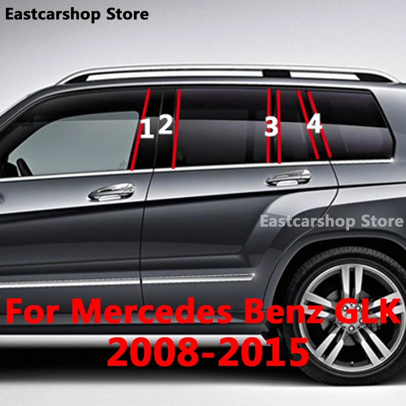 

Наклейка для Mercedes BENZ GLK 2008-2015, среднее окно автомобиля, B C, центральный столб, Декоративная полоса для центрального каркаса из поликарбоната, аксессуары для крышки