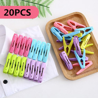 20pcs Plastic Laundry Clothes Pins Hanging Pegs Clips Household Food Clip Clothespins Socks Underwear Drying Rack Holder