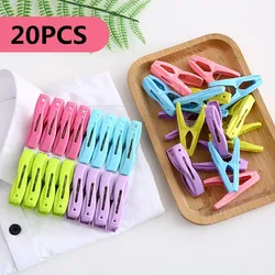 20 pçs roupa de lavanderia de plástico pinos pendurado estacas clipes de alimentos para uso doméstico clipe clothespins meias roupa interior secagem rack titular