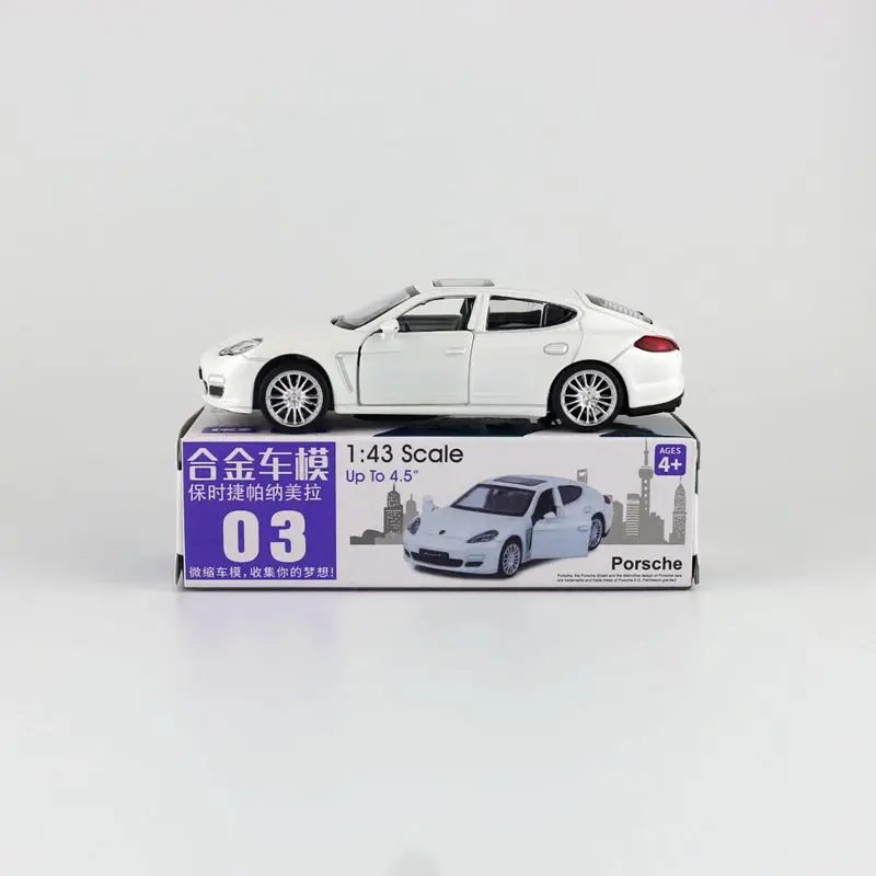 Diecast Metal Toy Model 1:43 Porsche Panamera Racing Car Pull Back Doors Openable Educational Collection Gift For kid Match Box