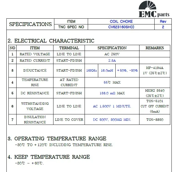 Original New 100% CV623160SH switching power common mode filter 16MH 2.3A common mode inductor with base common mode choke