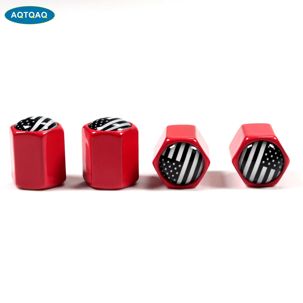 

AQTQAQ 4Pcs/Set Car Wheel Tire Valve Stem Caps Tyre Valve Dust Covers Aluminum Alloy for Bike Trucks Motorbike Bicycle