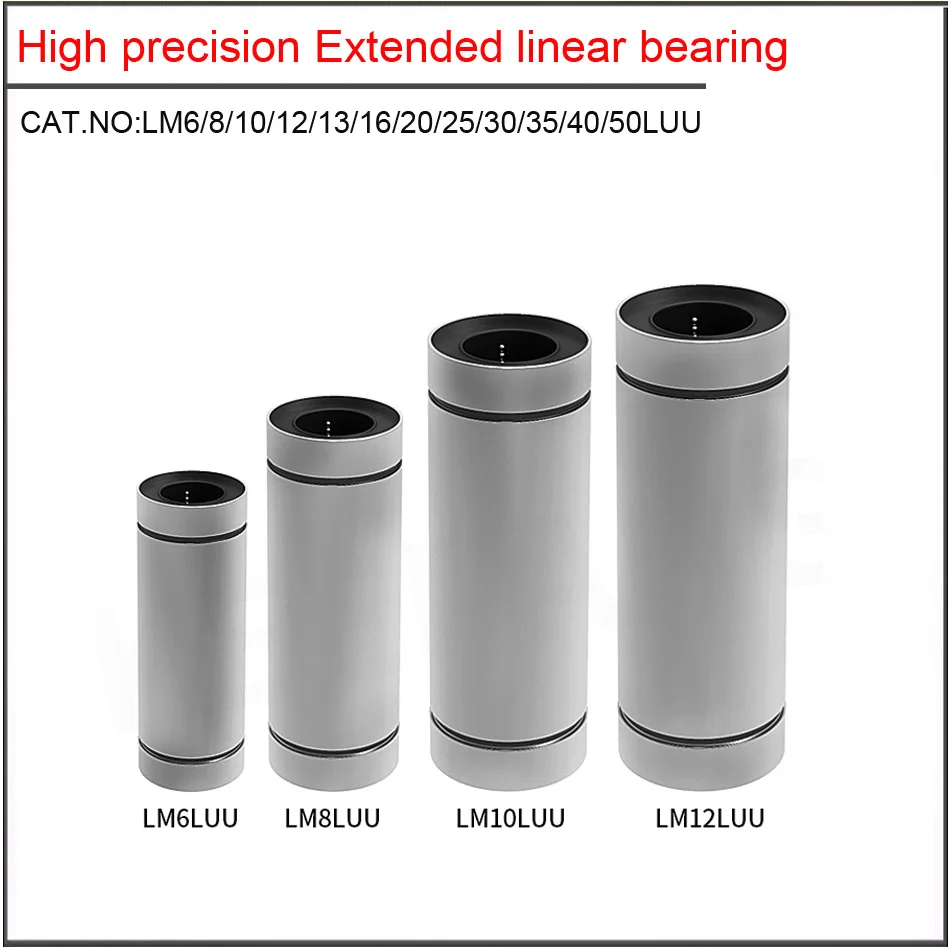 High precision Extended linear bearing LM5LUU LM6LUU LM8LUU LM10LUU LM12LUU LM16 20 30 40 50LUU Linear Bushing CNC Shaft Parts